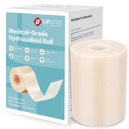 Rollo hidrocoloide para cuidado de heridas LIFARA, recortable a la medida 4x8 cm