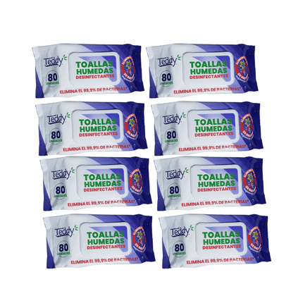 Pack 8 Toallitas Desinfectantes Teddy 640 Unidades