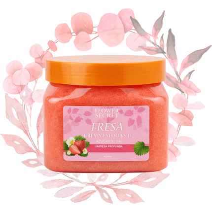 Exfoliante Azúcar Sal Orgánico Frutilla 500ml Flower Secret