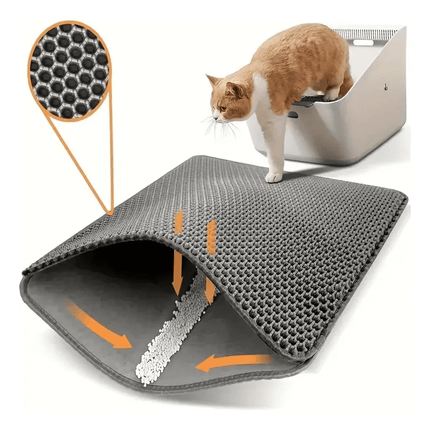 Alfombra Grande Arena D Gato Tapete Arenero Mascotas 75*55cm Gris