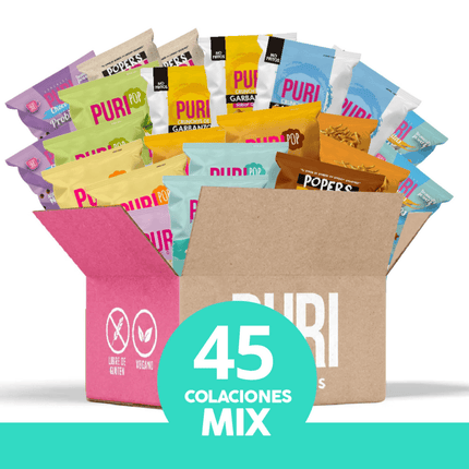 Pack Colaciones Mensuales Puri - 45 Mix Dulce y Salado