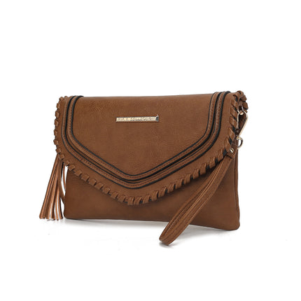 Bolso Crossbody para Mujer - Remi, MKF Collection, Bolso de Hombro de Cuero Vegano - Caqui