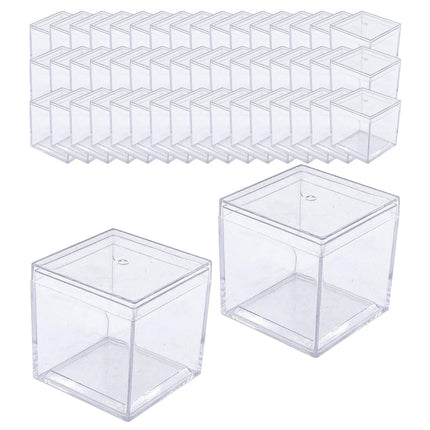 50x Vitrina De Acrílico Transparente 3.3x3.3x3.3cm Caja Pequeña De Dulces Para Manualidades De Muñecas