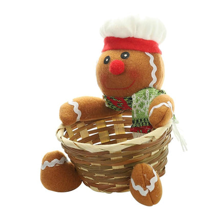 Bonita Cesta De Almacenamiento De Dulces, Soporte Para Regalos De Fiesta De Navidad, Hombre De Pan De Jengibre S