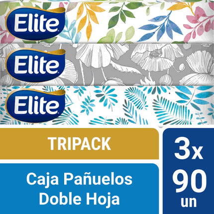Pañuelos Facial Doble Hoja 3 Paquetes, 90 Un
