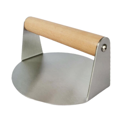 Prensa Burger Smasher De Acero Inoxidable, Prensador De Hamburguesas Para Panes Planos, Mango De Madera Para Filete