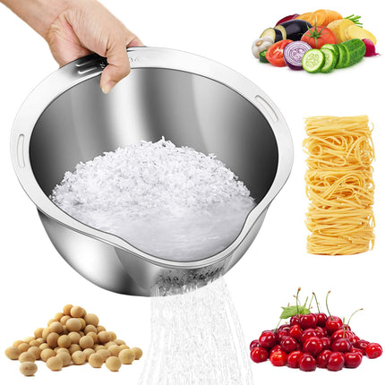 Cuenco colador para lavadora de arroz DOPMEP de acero inoxidable 4 en 1