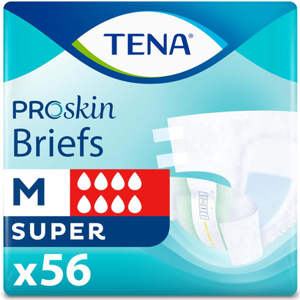 Pañales para adultos TENA ProSkin Super Absorbency, tamaño mediano, 56 unidades
