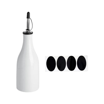 Botella De Aceite De Cocina Cerámica Gran Capacidad 300ml Botella Dispensadora De Salsa Shoyu Blanco