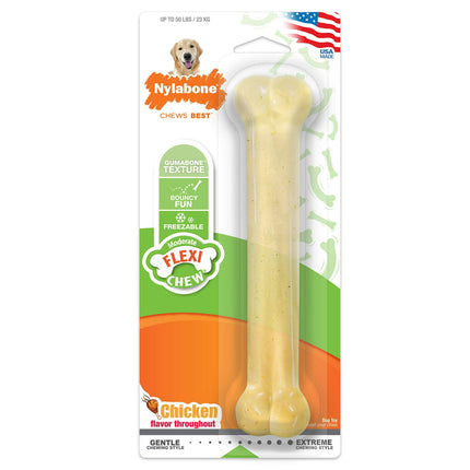 Juguete masticable para perros Bone Nylabone Flex Chew, sabor moderado a pollo