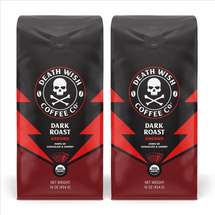 Café Molido de Tueste Oscuro Death Wish 454g Paquete de 2 Orgánico