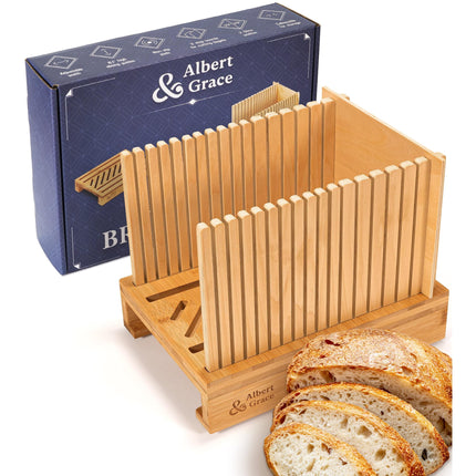 Cortadora de pan Albert&Grace Bamboo ajustable para uso casero