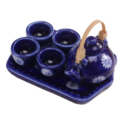 Juego De Té En Miniatura Para Casa De Muñecas 1/12, Accesorios Para Decoración De Cocina, Azul Marino