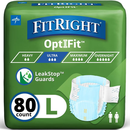 Pañales para adultos FitRight Ultra Heavy Absorbency L 44-56 pulgadas 80C
