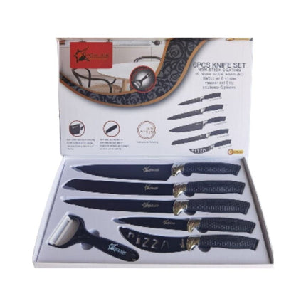 Set Cuchillo 6 Piezas Acero Pelador Puntilla Cuchillo Carne