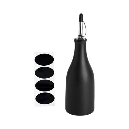 Botella De Aceite De Cocina Cerámica Gran Capacidad 300 Ml Botella Dispensadora De Salsa Shoyu Negro