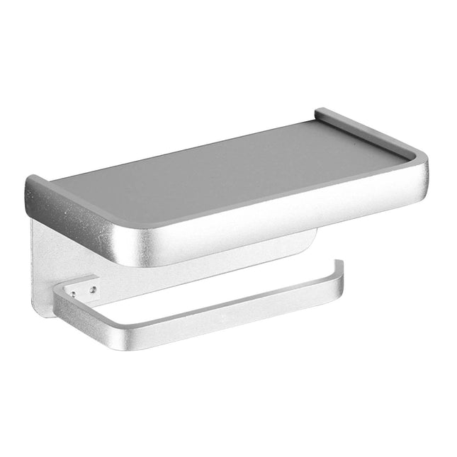Soporte De Papel Higiénico Con Estante Adhesivo Sin Perforaciones Para Colgar En La Pared Para Baño Plateado