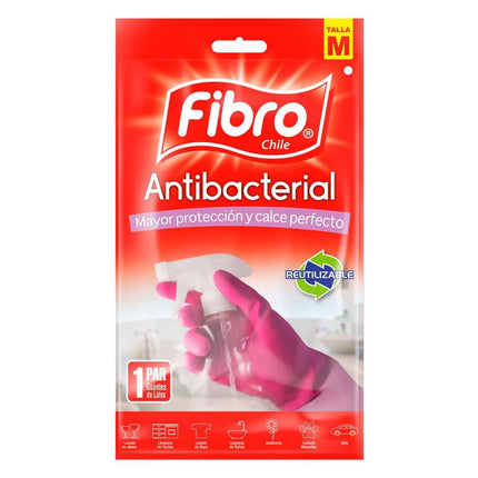 Guantes Antibacterial Talla M, 2 un