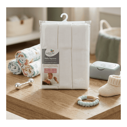 Pack 3 Pañales Blanco Para Bebé 100% Algodón