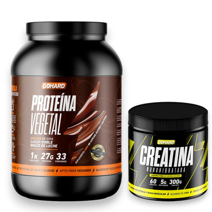 Proteína Vegetal Dulce De Leche 1Kg Pack Creatina Monohidratada 300Gr