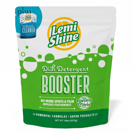 Detergente para platos Booster Lemi Shine Hard Water Quitamanchas