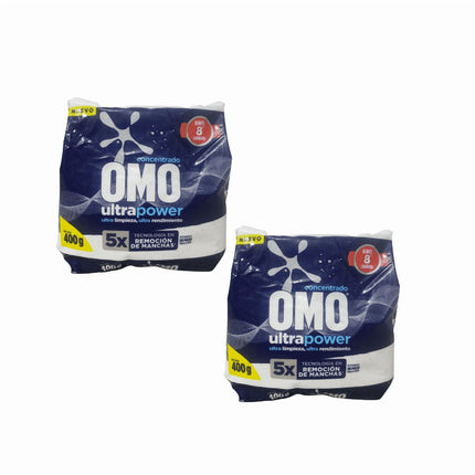 Pack 2 Unidades detergentes en polvo Omo ultrapower 400 grs