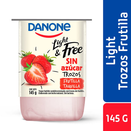 Yoghurt Light & Free con trozos De Frutilla, 145 g | Apishop
