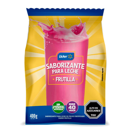 Saborizante Para Leche En Polvo Fortificado Sabor Frutilla, 400 g