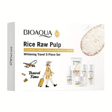Set Skincare Travel Kit Cuidado Facial Arroz 5 Piezas