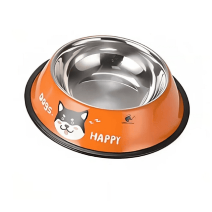 Plato Mascota Metalico 18Cm Naranjo