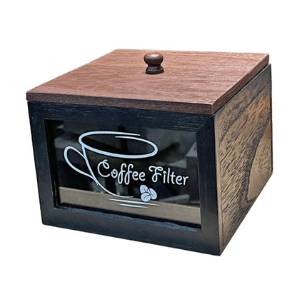 Portafiltros De Café Rústico A Prueba De Polvo, Dispensador De Granja, Caja De Almacenamiento De Madera