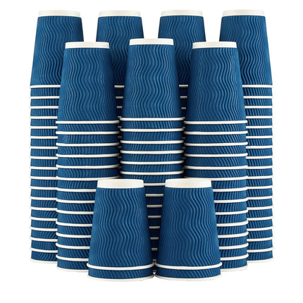 Vasos de café de papel Lamosi, 350 ml, paquete de 120 unidades, aislantes, corrugados