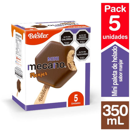 Helado Paleta Mecano Manjar 5 Un Caja, 350 ml - Bresler | Apishop
