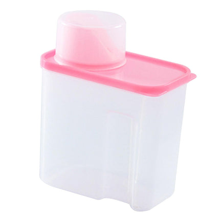 Contenedores De Detergente En Polvo Caja De Almacenamiento De Polvo De Lavandería Transparente Para Armario 2L Rosa