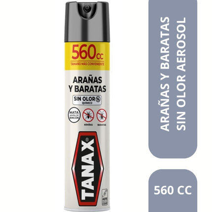 Insecticida Aerosol Mata Arañas y Baratas Sin Olor, 560 ml