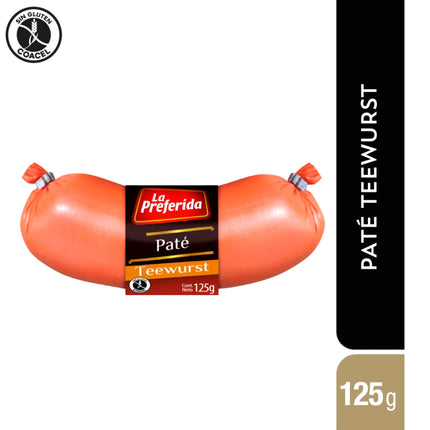 Paté Teewurst Sabor Jamón Embutido, 125 g