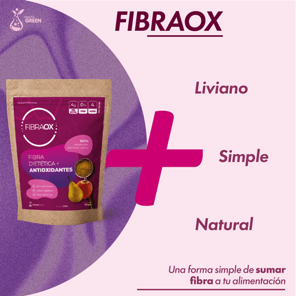FibraOx - Fibra de Frutas en Polvo, Alto en Fibra Dietética, Fácil de Mezclar, 100 g