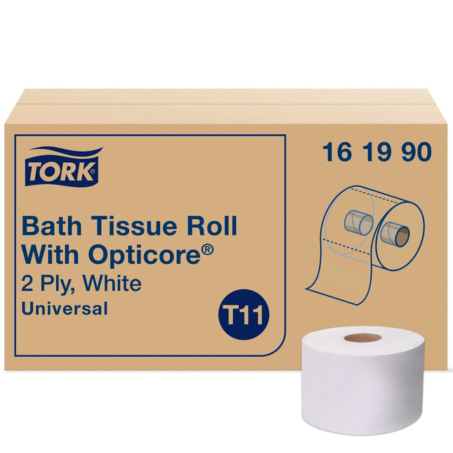 Rollo de papel higiénico Tork OptiCore, tamaño mediano, blanco, T11, 2 capas