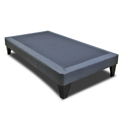 Base De Cama Europea 1 Plaza Gris Grafito Lino 90X200cm