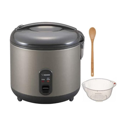 Hervidor de arroz Zojirushi, 1,8 L, gris metalizado, con accesorios