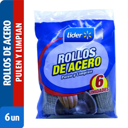 Rollo de Acero sin Jabón Bolsa, 6 Un