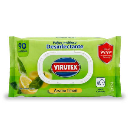 Virutex Toallas Desinfectante Multiuso 90 unid | Apishop.cl