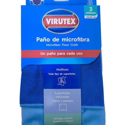 Virutex Pack Paños Microfibra 3 unid | Apishop.cl
