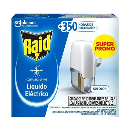 Raid Aparato Insecticida Liquido Electrico 45 noches Mosquitos y Zancudos 32,9 cc | Apishop.cl