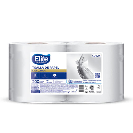 Elite Toalla de Papel Jumbo Doble Hoja 200m 2 rollos | Apishop.cl