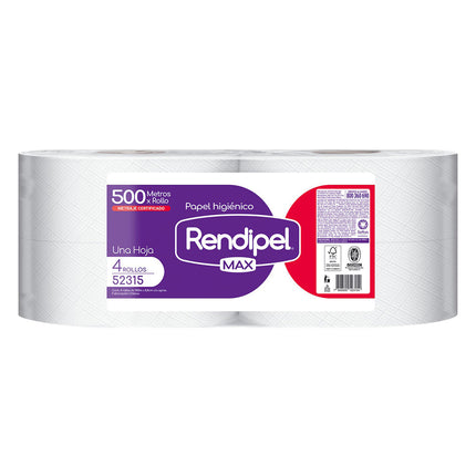 Rendipel Papel Higiénico Industrial Max 500m 4 rollos | Apishop.cl