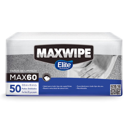 Elite Maxwipe Paños de Limpieza Doblado MAX60 50 unid | Apishop.cl