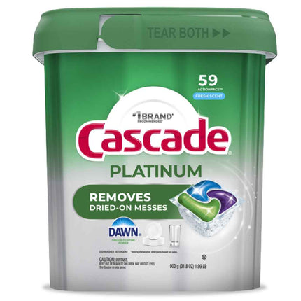 Cascade Detergente Lavavajilla Platinum Pods 59 unid | Apishop.cl