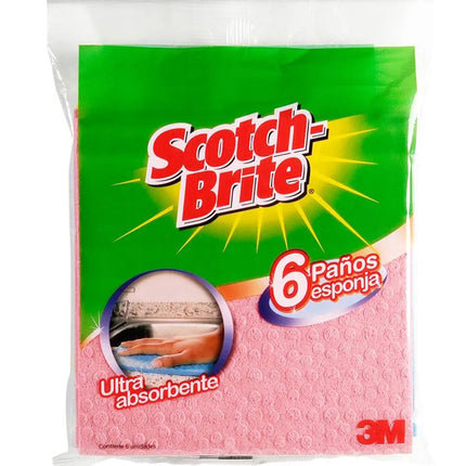 Scotch-Brite Paño Esponja Absorbente 6 unid | Apishop.cl