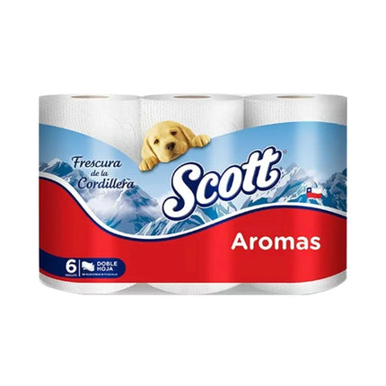 Scott Papel Higiénico Doble Hoja Aromas 21 metros 6 rollos | Apishop.cl